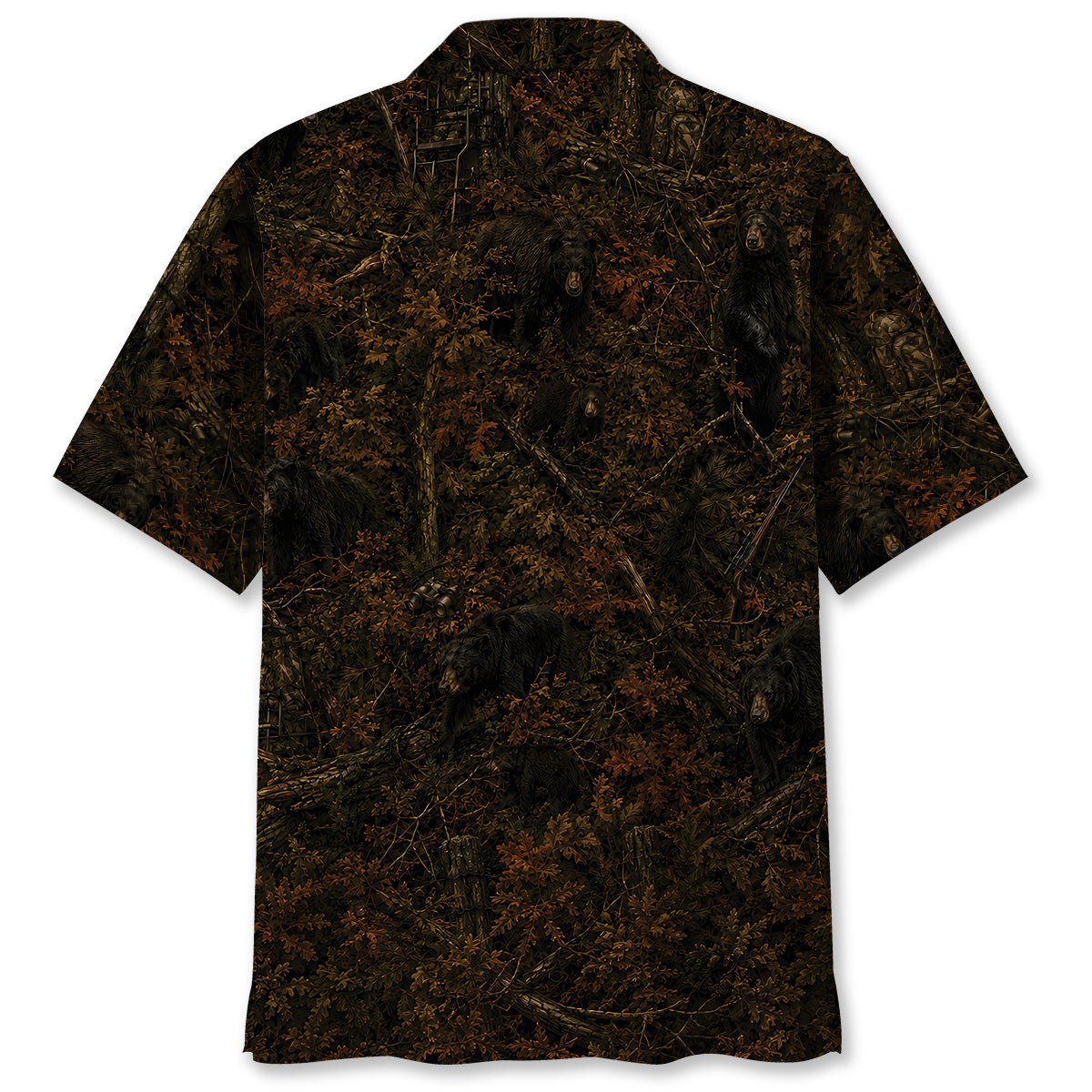 Bear Hunting Forest Camouflage Hawaiian Shirt