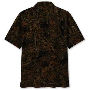 Bear Hunting Forest Camouflage Hawaiian Shirt