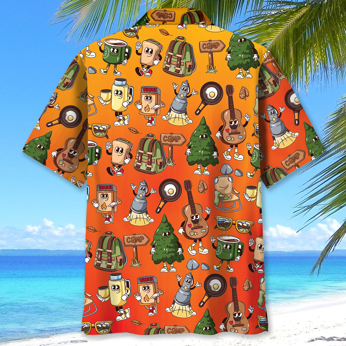 Funny Camping Cartoon Hawaiian Shirt
