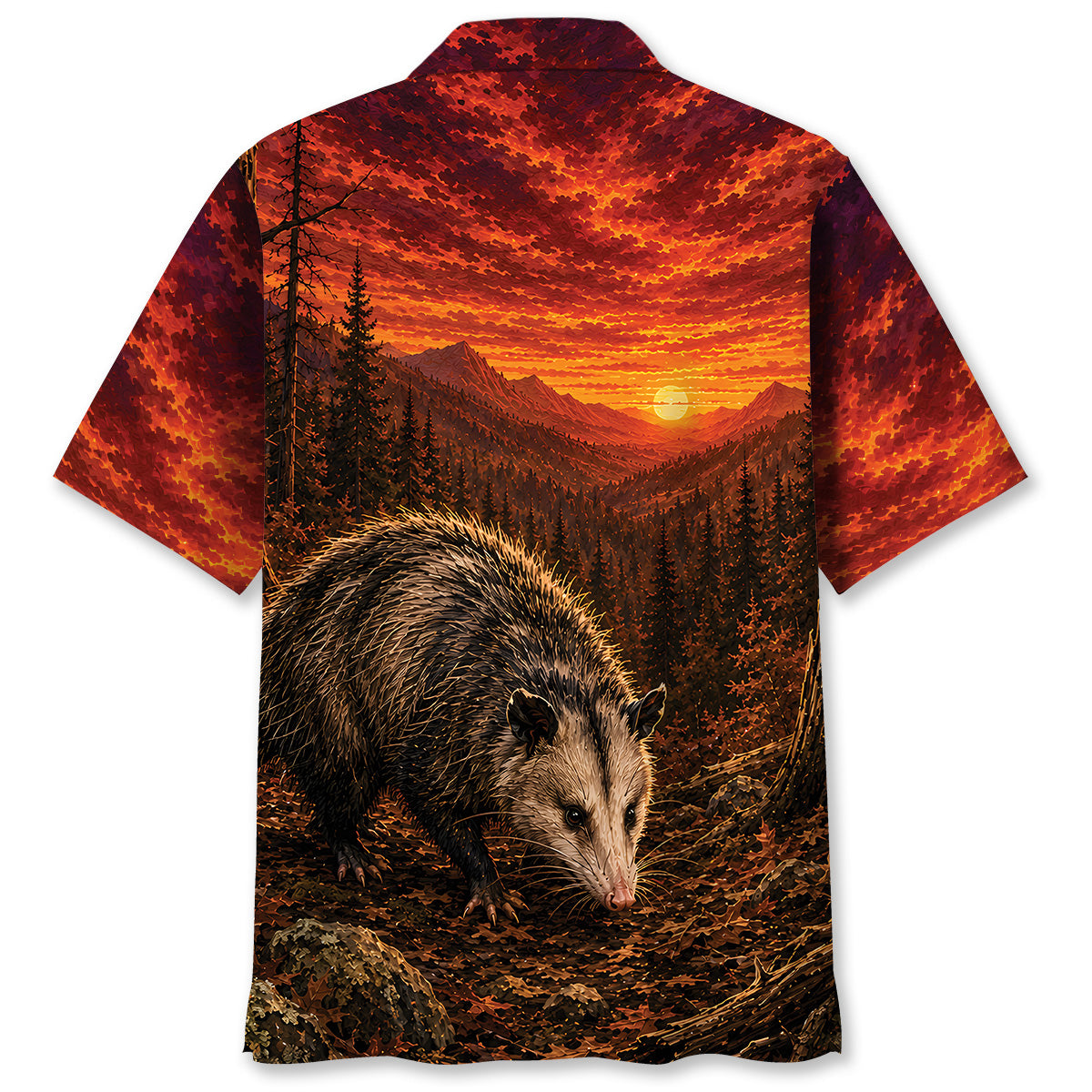 Opossum Hunting Burnt Sky Hawaiian Shirt