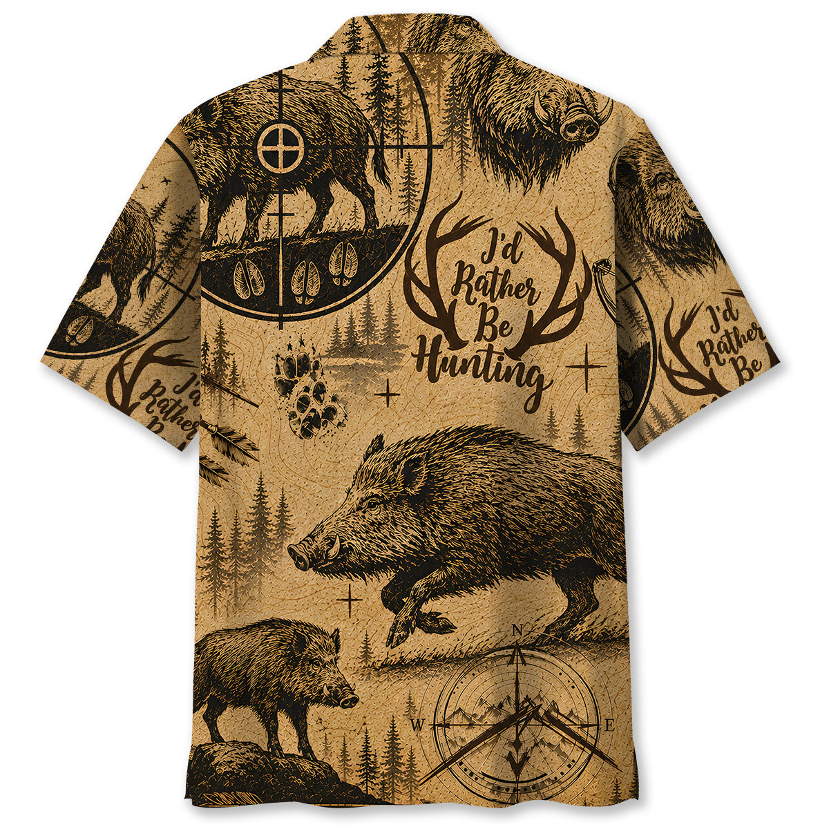Hog I'd Rather Be Hunting Hawaiian Shirt