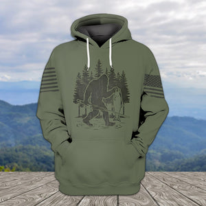 Bigfoot Fishing Funny Fisher Man All Over Print Shirt