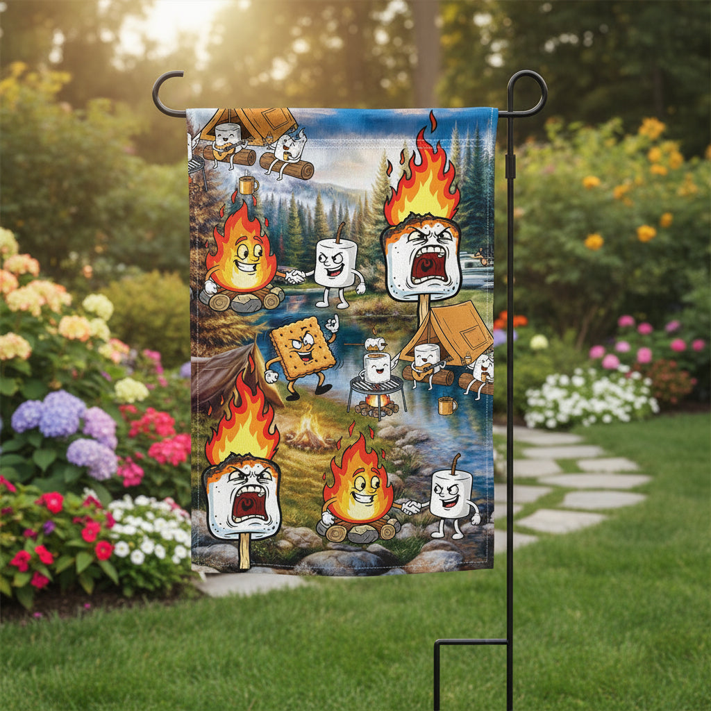 Vintage Camping Marshmallow Flag Decor