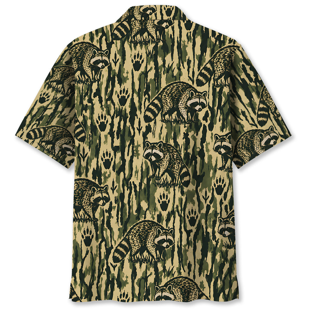 Raccoon Stripe Camouflage Hawaiian Shirt