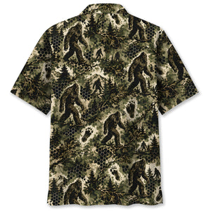 Tactical Hexagonal Bigfoot Camo Hawaiian Shirt