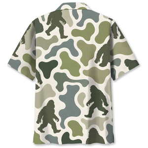 Bigfoot Camouflage Hunting Funny Pattern Hawaiian Shirt
