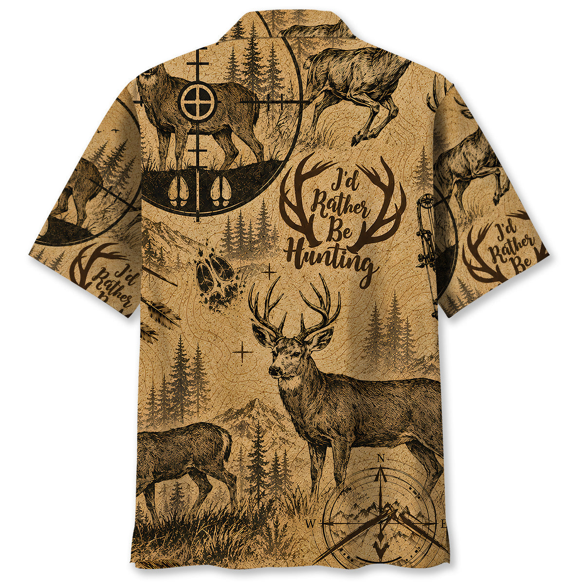 Mule Deer I'd Rather be Hunting Hawaiian Shirt
