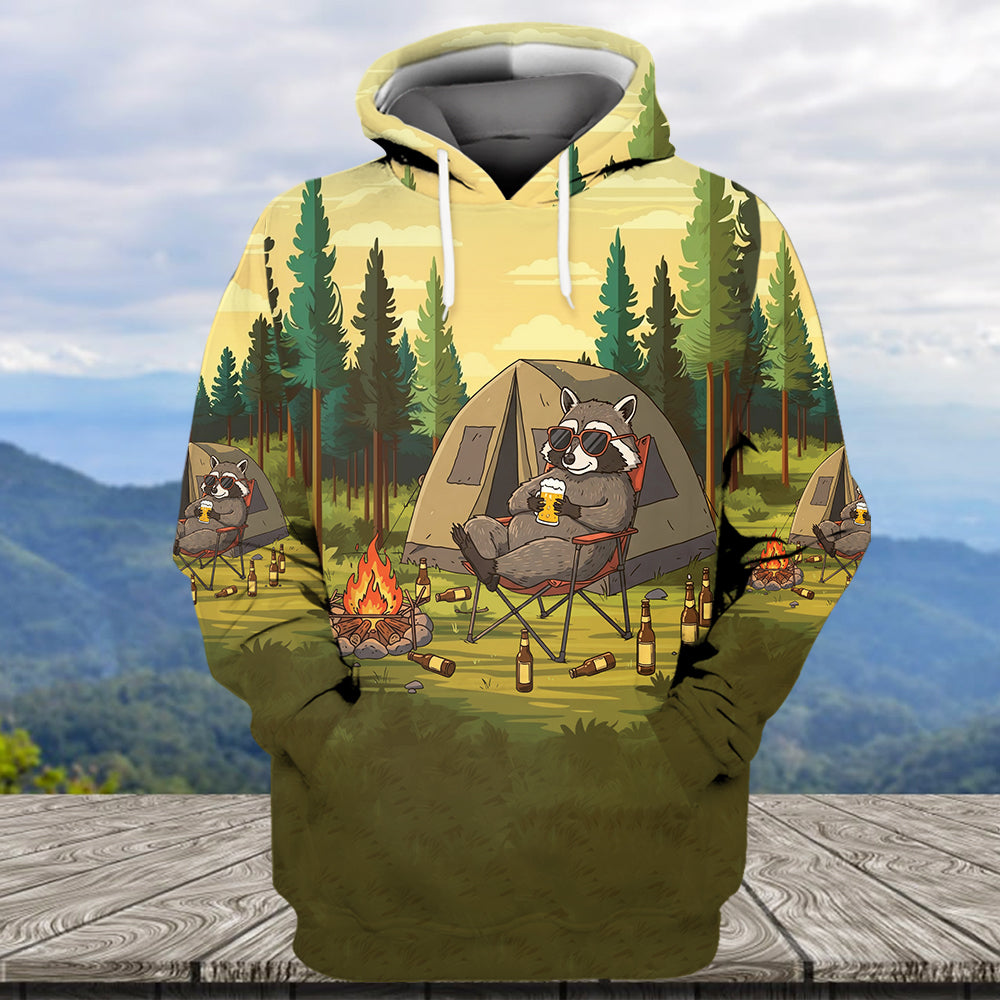 Funny Raccoon Drinking Not All Who Wander Are Lost All Over Print