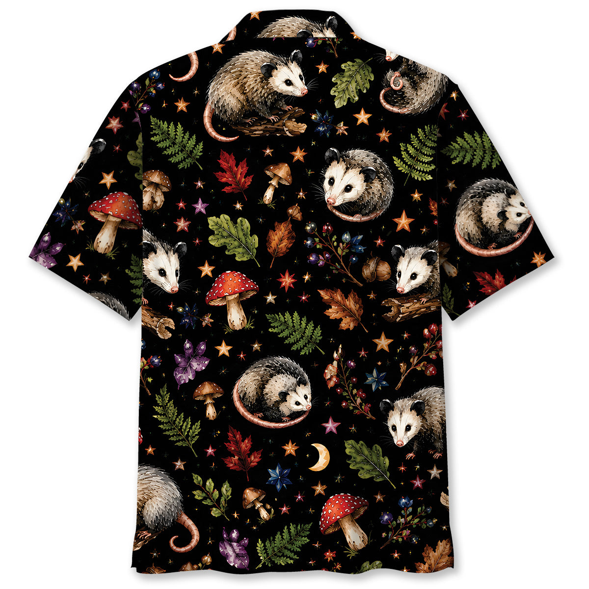 Opossum Retro Black Hawaiian Shirt
