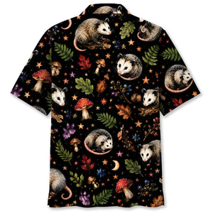 Opossum Retro Black Hawaiian Shirt