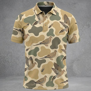 Hunting Mourning Dove Camouflage Men Polo Shirt