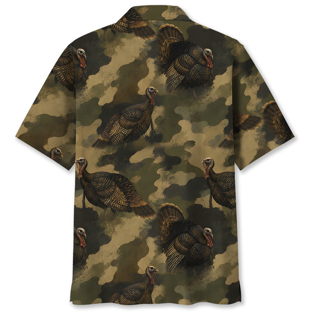 Wild Turkey Camouflage Graphic Pattern Hawaiian Shirt
