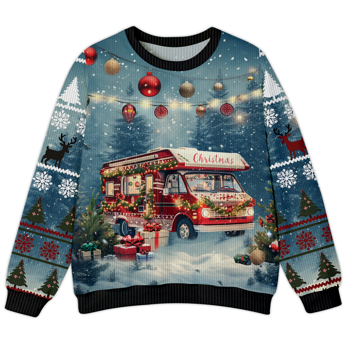 Merry Christmas Vintage Camping RV Ugly Sweater