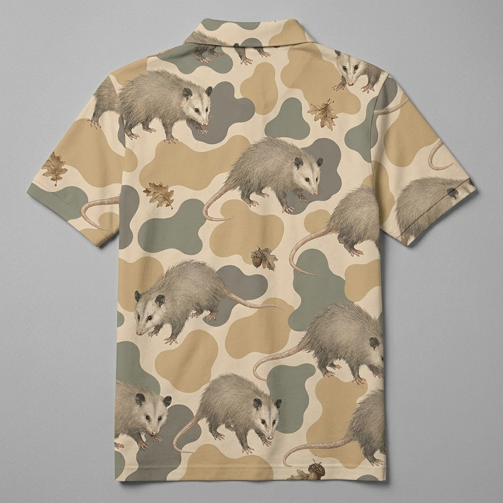 Opossum Camouflage Men Polo Shirt