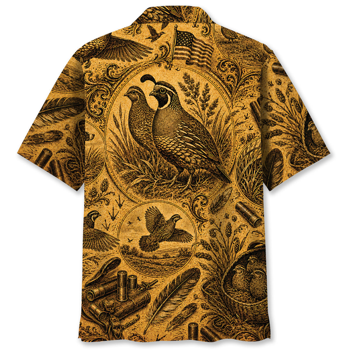 Quail Hunting Legend Vintage Art Hawaiian Shirt