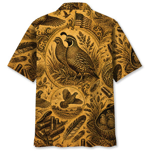 Quail Hunting Legend Vintage Art Hawaiian Shirt