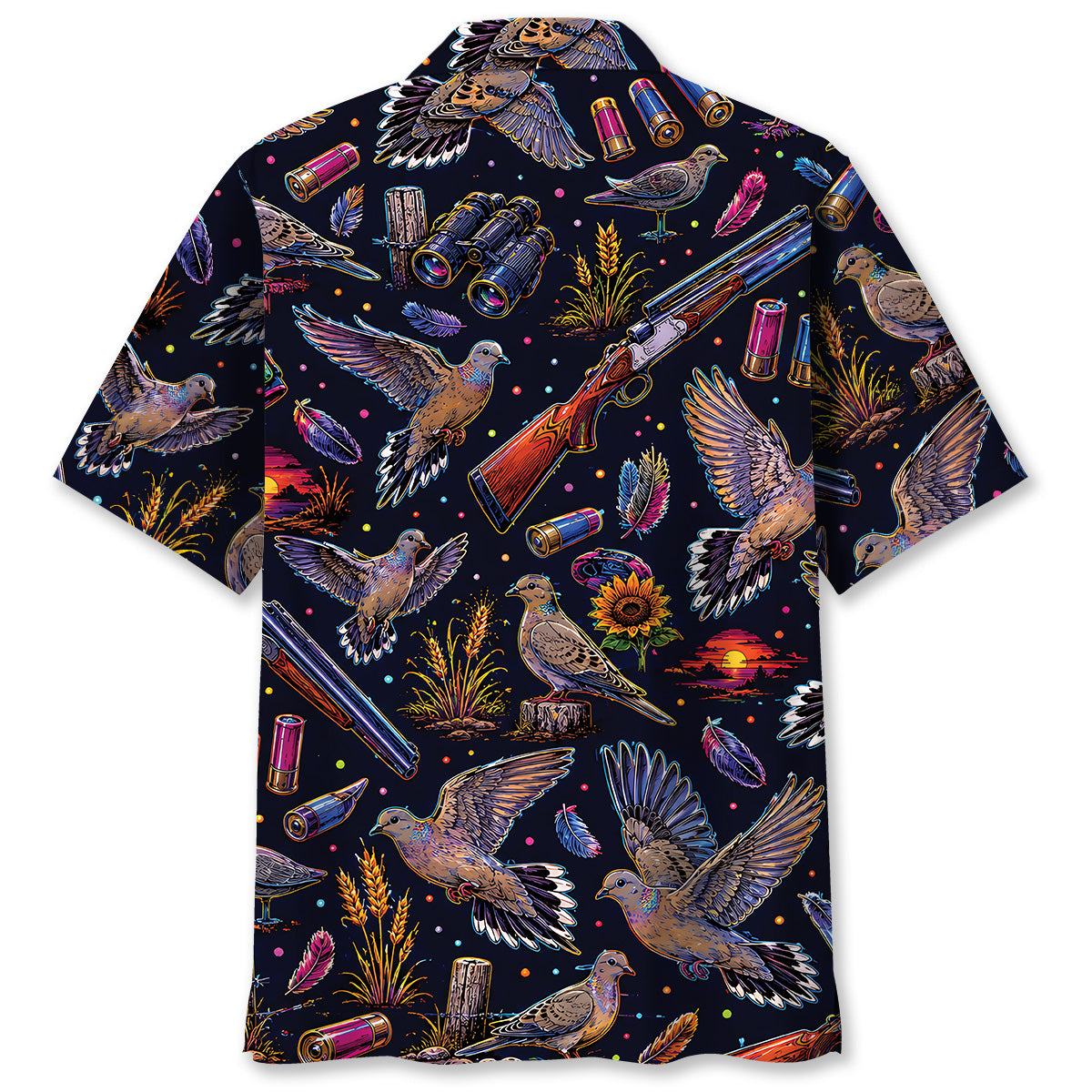 Dove Hunting Graphic Pattern Hawaiian Shirt