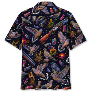 Dove Hunting Graphic Pattern Hawaiian Shirt