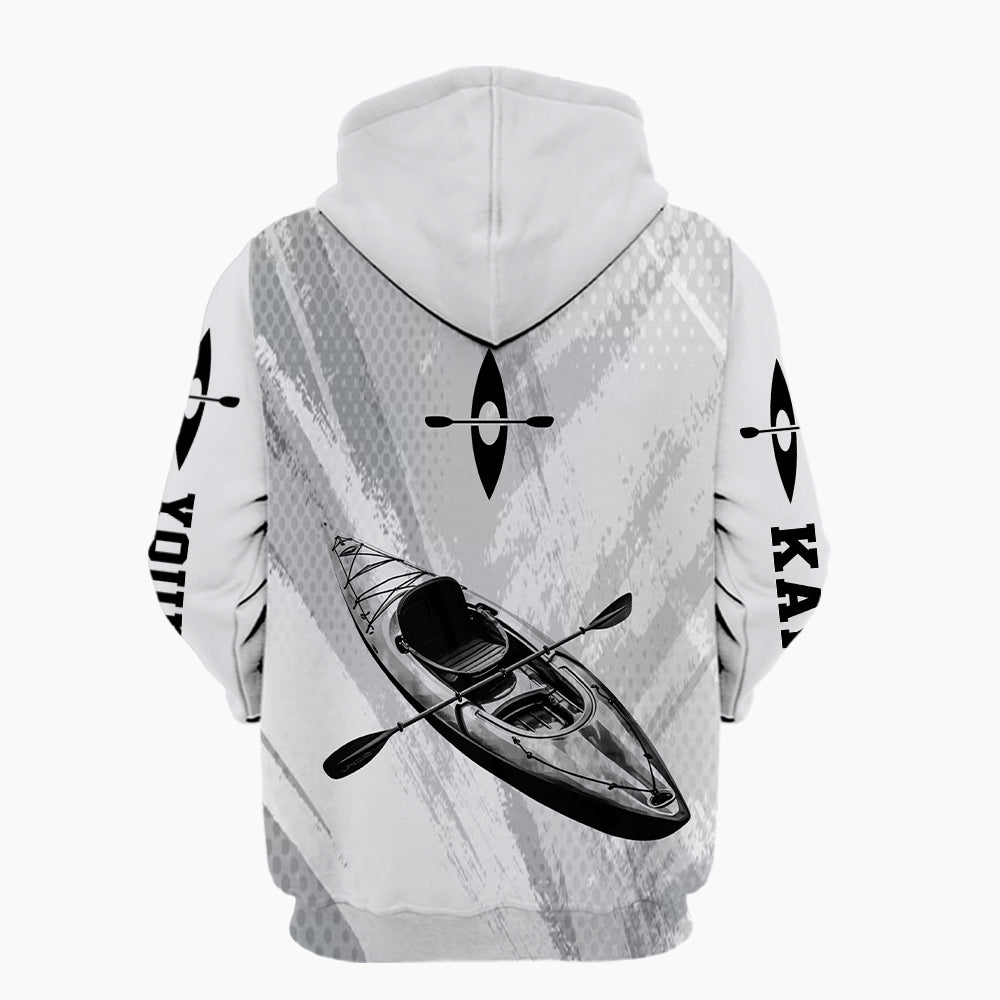 Custom Name Kayaking Black And White All Over Print Shirt