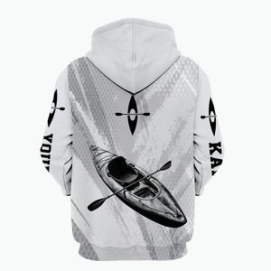 Custom Name Kayaking Black And White All Over Print Shirt