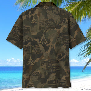 Class A Motorhome Camping Camouflage Hawaiian Shirt