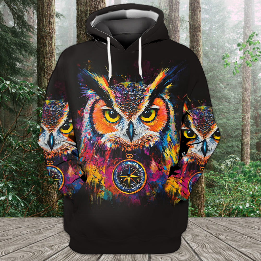 Not All Who Wander Are Lost Owl All Over Print Shirt