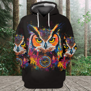 Not All Who Wander Are Lost Owl All Over Print Shirt