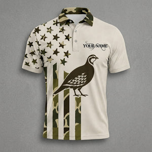 Custom Name Partridge Hunting Camouflage Style Men Polo Shirt