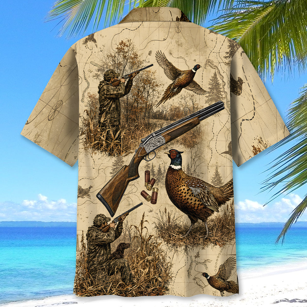 Vintage Wild Pheasant Hunting Hawaiian Shirt