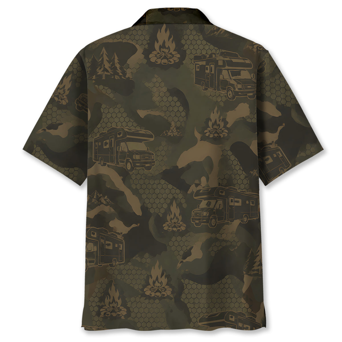 Class B Motorhome Camping Camouflage Hawaiian Shirt