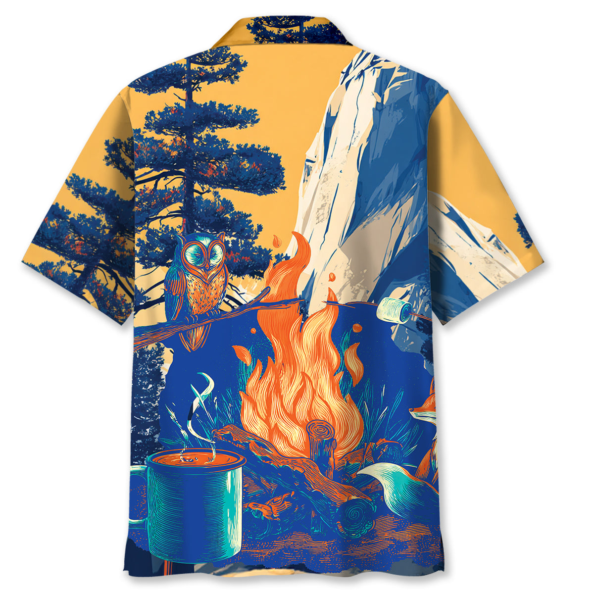 Fox by the Fire Camping Hawaiian Shirt