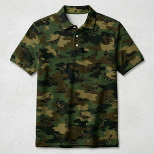 Pheasant Camouflage Millitary Men Polo Shirt
