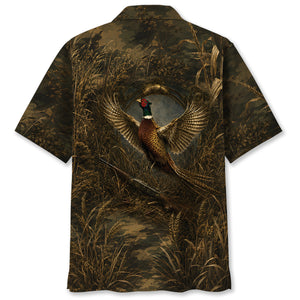 Pheasant Hunting Dark Camo Hawaiian Shirt