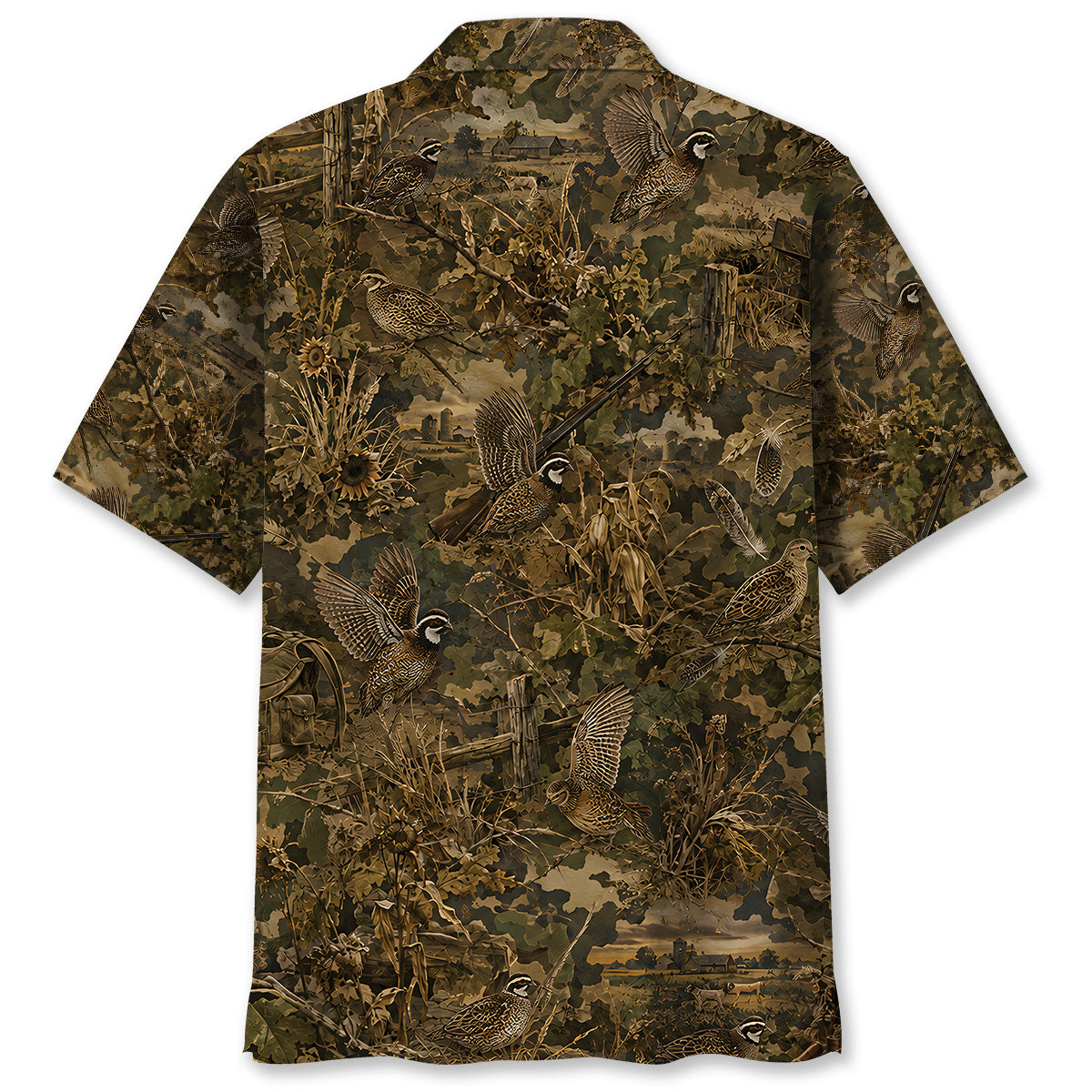 Vintage Quail Hunter Camo Hawaiian Shirt