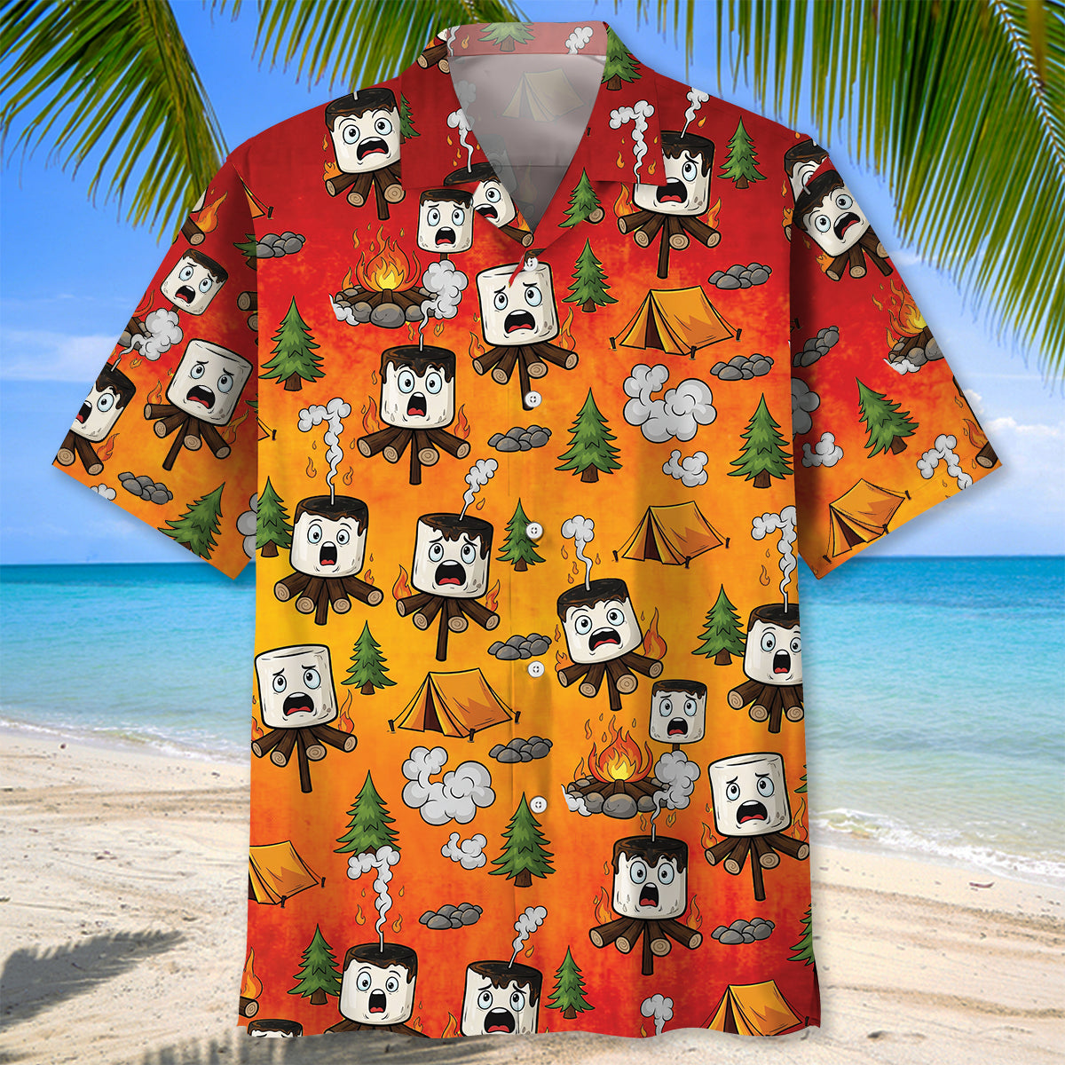 Burnt Marshmallow Dancing Party Hawaiian Shirt