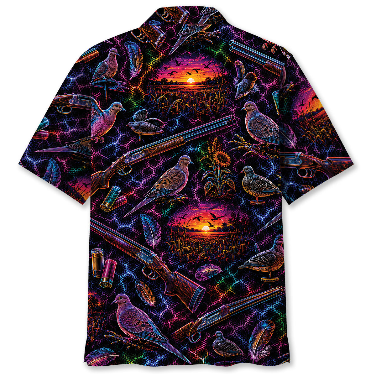 Midnight Dove Hunting Neon Hawaiian Shirt