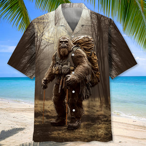 Bigfoot Camping In The Wild Hawaiian Shirt