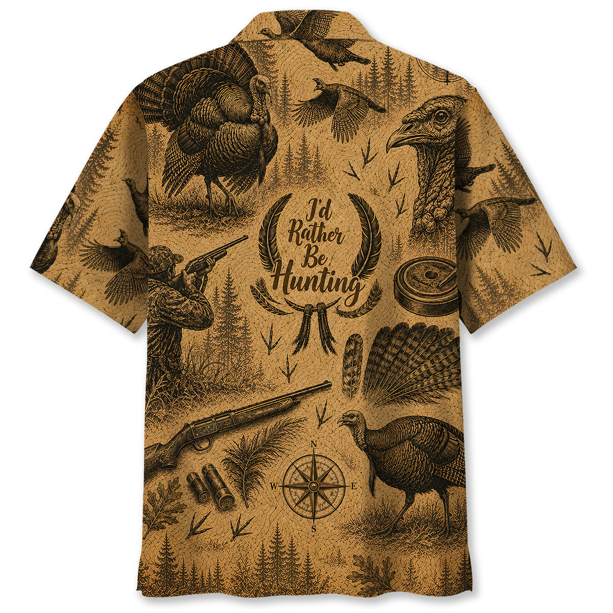 Vintage Wild Turkey Hunting Hawaiian Shirt
