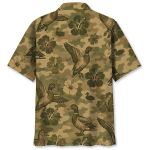 Duck Hibiscus Camouflage Hawaiian Shirt