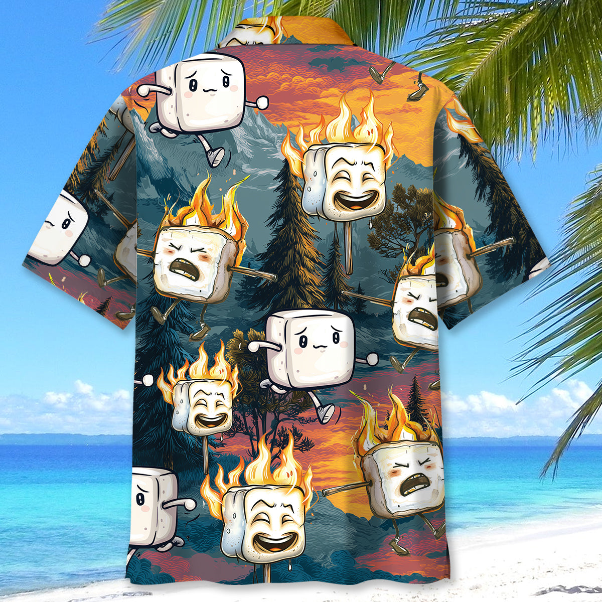Funny Marshmallow Emotions Hawaiian Shirt