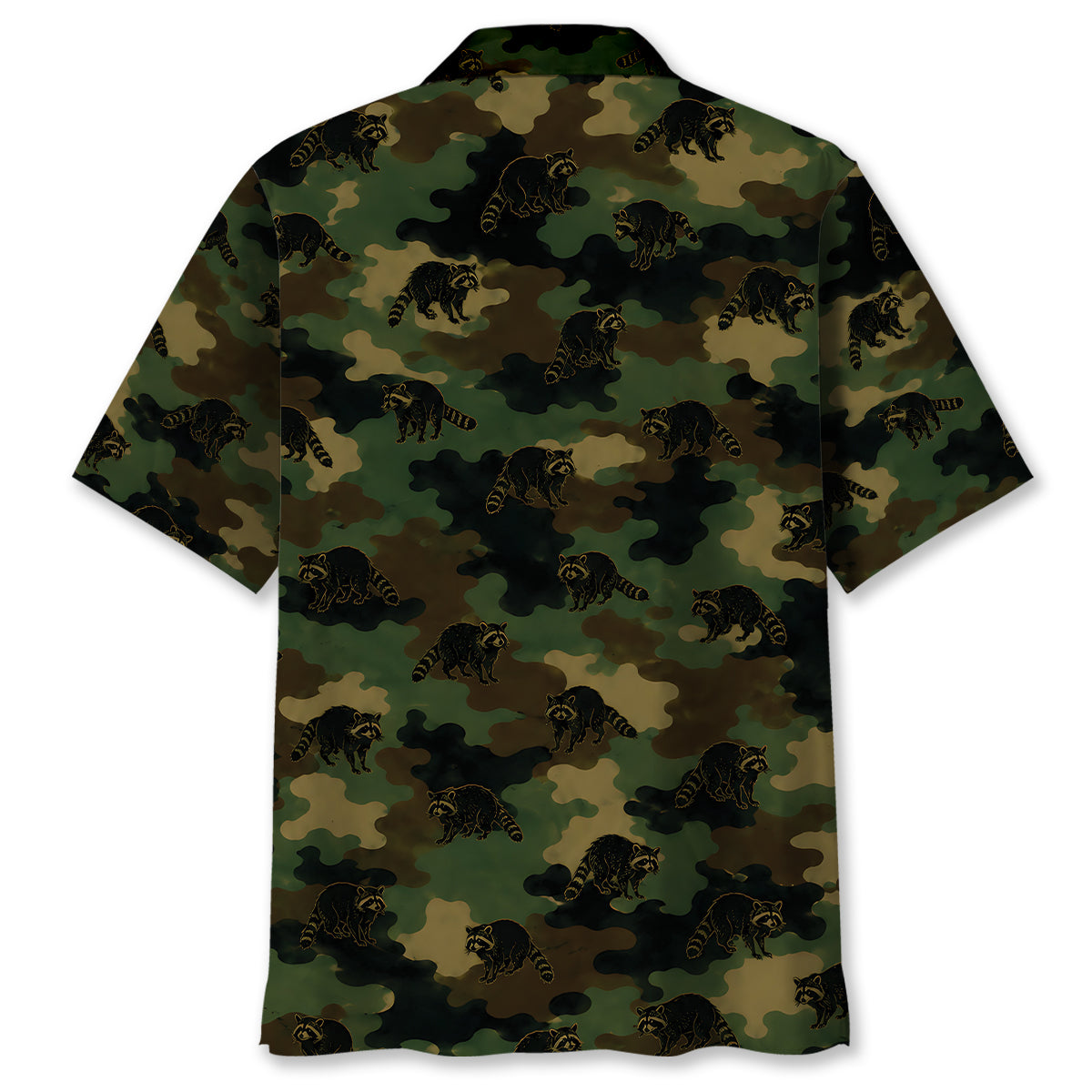 Raccoon Camouflage Millitary Hawaiian Shirt