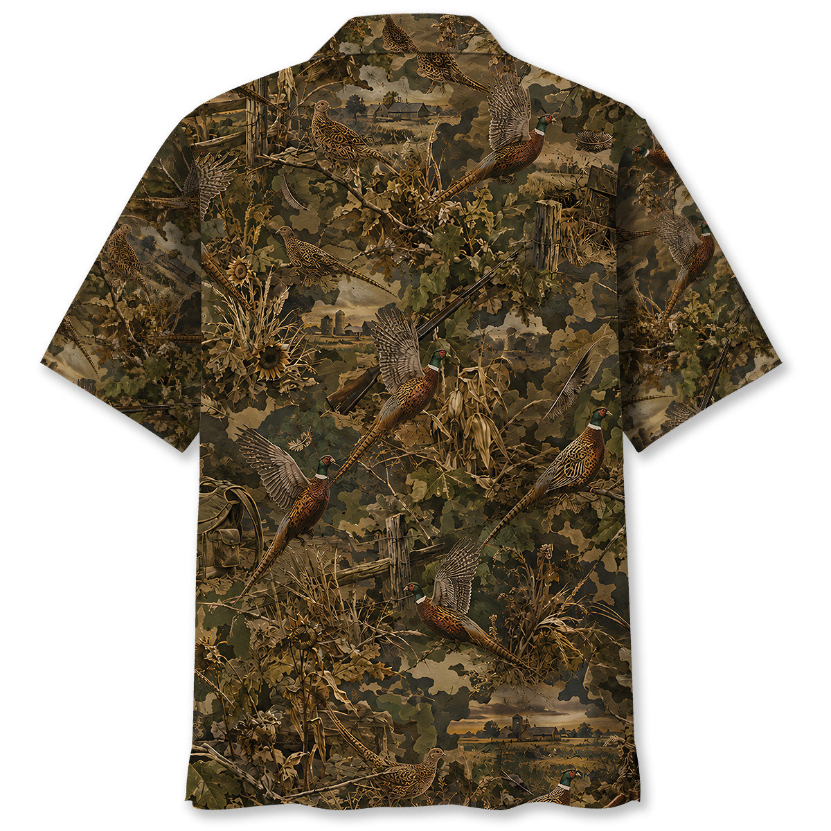 Pheasant Hunting Camo Hawaiian Shirt