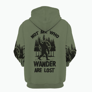 Not All Who Wander Are Lost Bigfoot Walking All Over Print Shirt