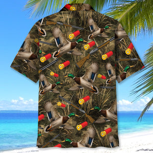 Vintage Camouflage Duck Hunting Hawaiian Shirt