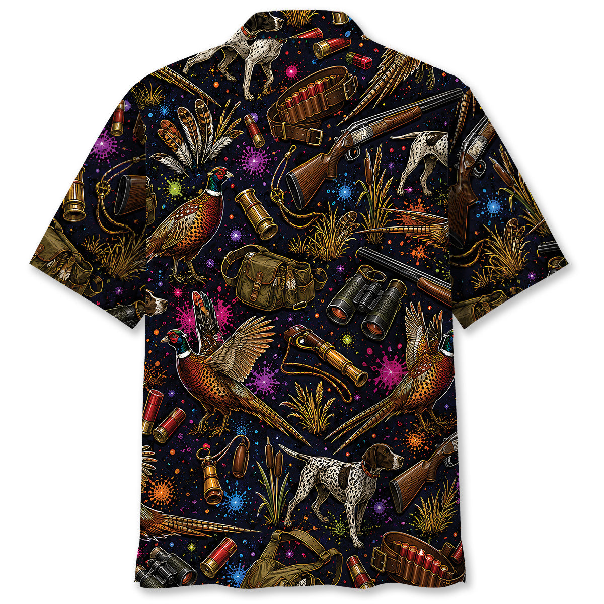 Retro Pheasant Hunting Colorful Hawaiian Shirt