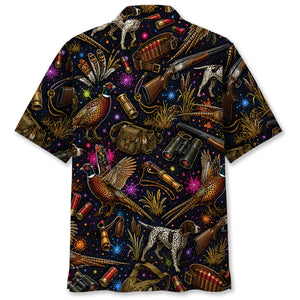 Retro Pheasant Hunting Colorful Hawaiian Shirt
