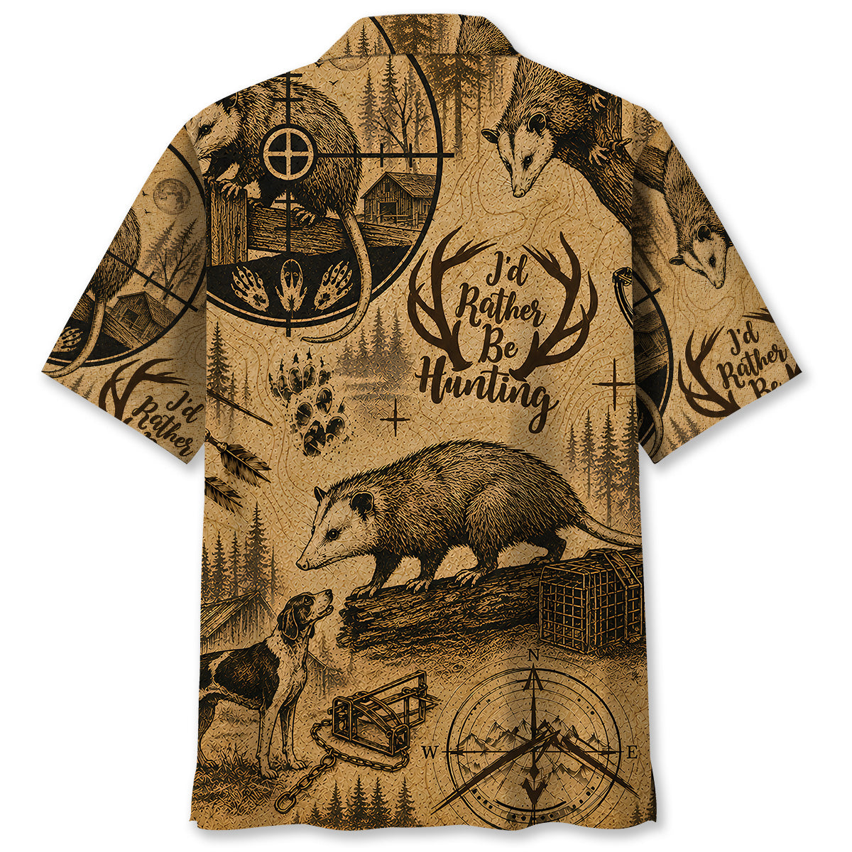 Opossum I'd Rather be Hunting Hawaiian Shirt