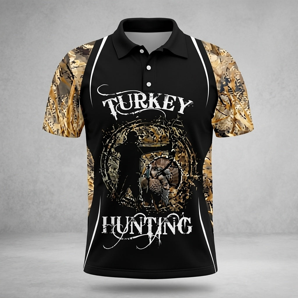 Turkey Hunting With Bow Polo Men Shirt