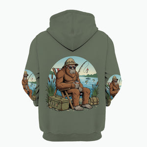 I'd Rather Be Fishing Bigfoot All Over Print Shirt