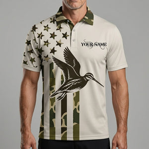 Custom Name Snipe Hunting Camouflage Style Men Polo Shirt
